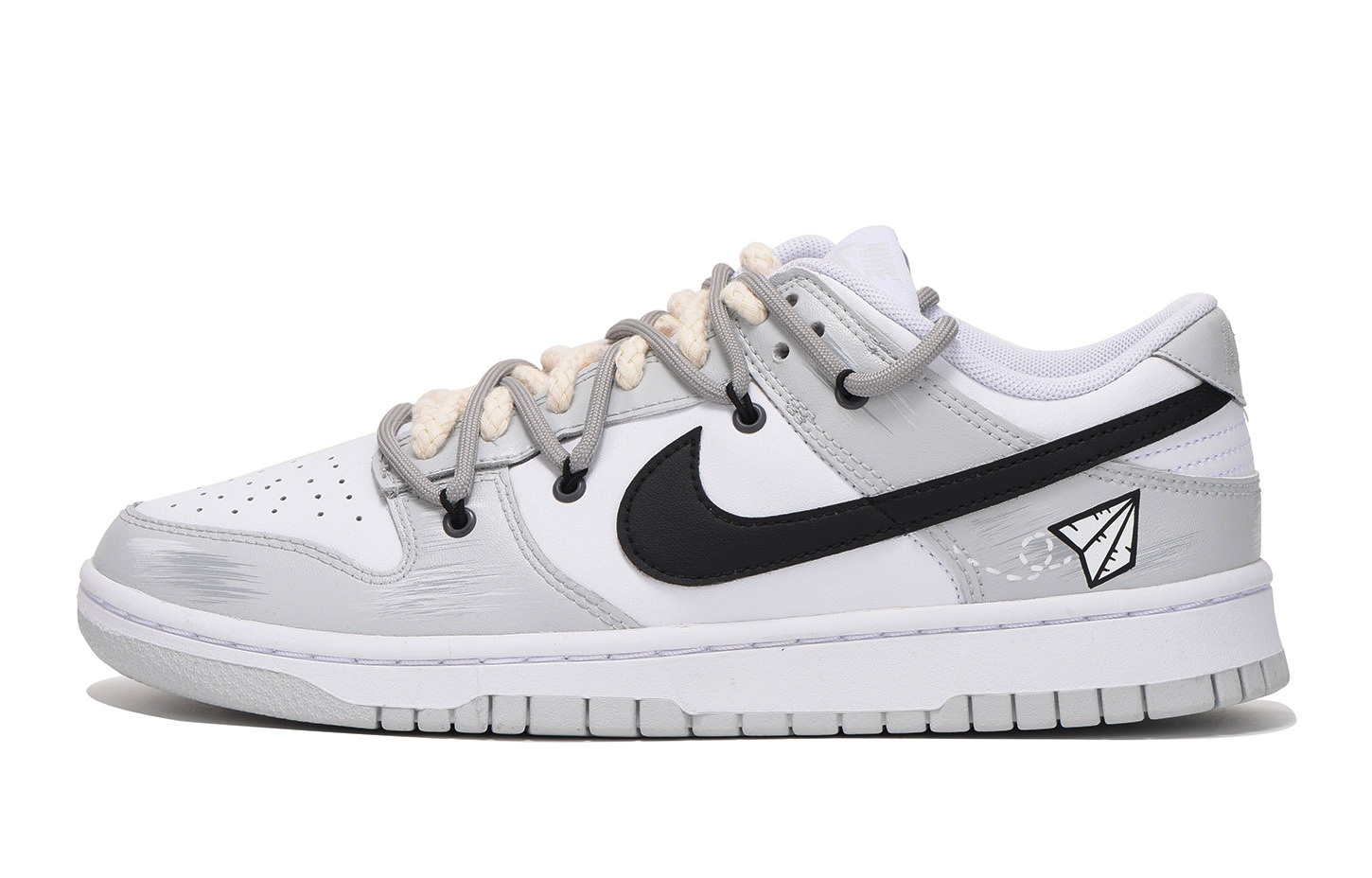 Buy [Kasut Tersuai] Nike Dunk Low 'Hitam Kelabu Deconstructed Paper Plane' DH9765-102(Team59-女款黑灰四SBOX)