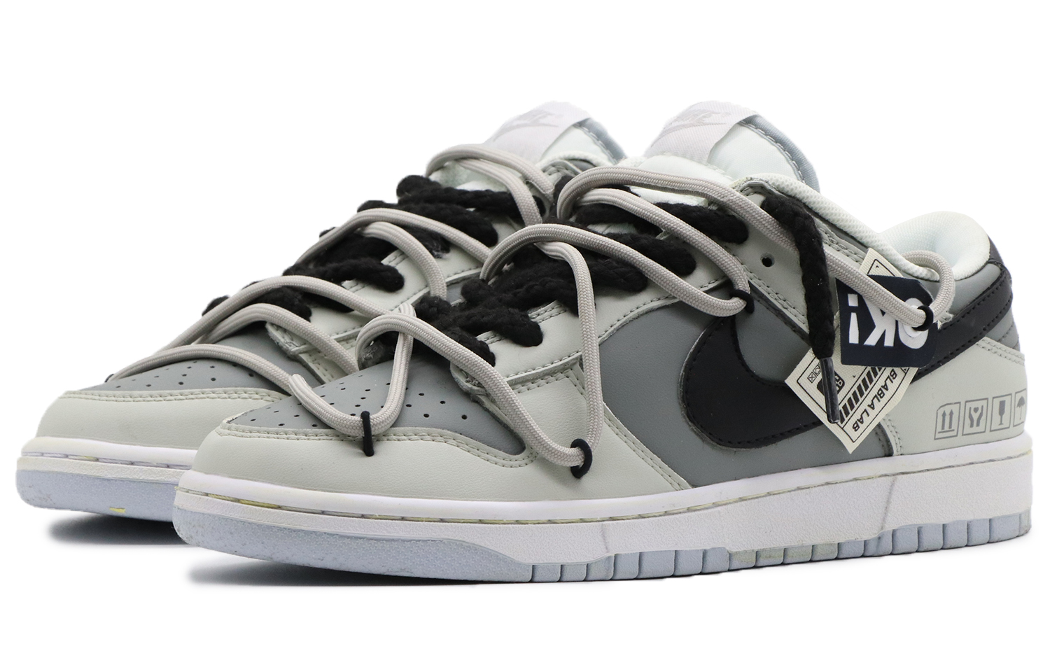 Lookbook 【カスタムシューズ】ナイキ ダンク ロー「ブラック グレー デコンストラクテッド」 DV0831-101(Team57-男款沉寂)