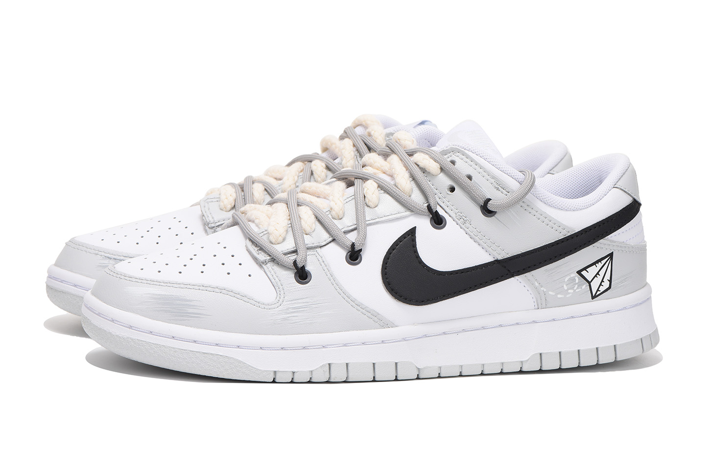 Lookbook [Kasut Tersuai] Nike Dunk Low 'Hitam Kelabu Deconstructed Paper Plane' DH9765-102(Team59-女款黑灰四SBOX)