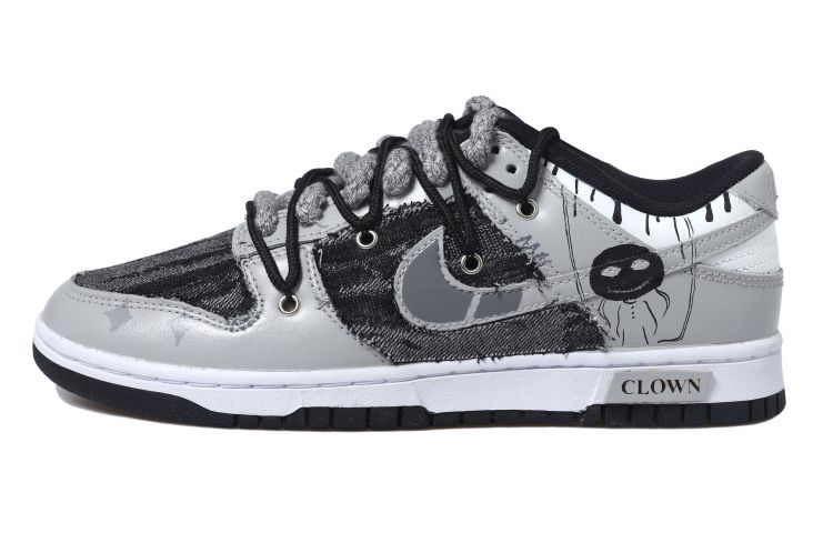 Buy [Kasut Custom] Nike Dunk Low 'Hitam Kelabu Patchwork Retro' DD1391-100(Team拾玖-贴布小人男S-BOX)