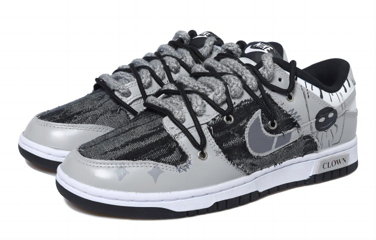 Lookbook [Kasut Custom] Nike Dunk Low 'Hitam Kelabu Patchwork Retro' DD1391-100(Team拾玖-贴布小人男S-BOX)