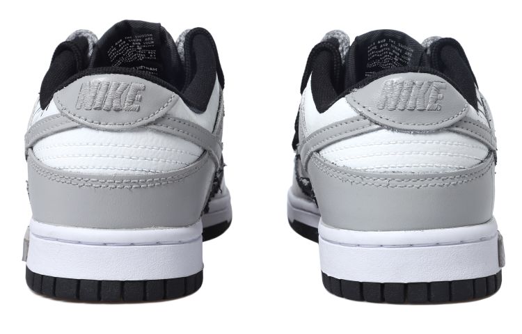 Shop [Kasut Custom] Nike Dunk Low 'Hitam Kelabu Patchwork Retro' DD1391-100(Team拾玖-贴布小人男S-BOX)