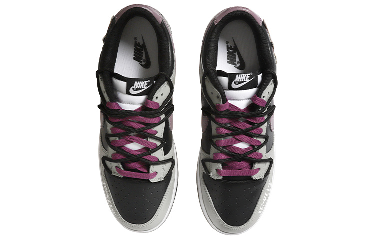 Shop 나이키 덩크 로우 '블랙 그레이 퍼플 디컨 피죤' (커스텀) DJ6188-002(Team拾玖-黑灰鸽子男S-BOX)