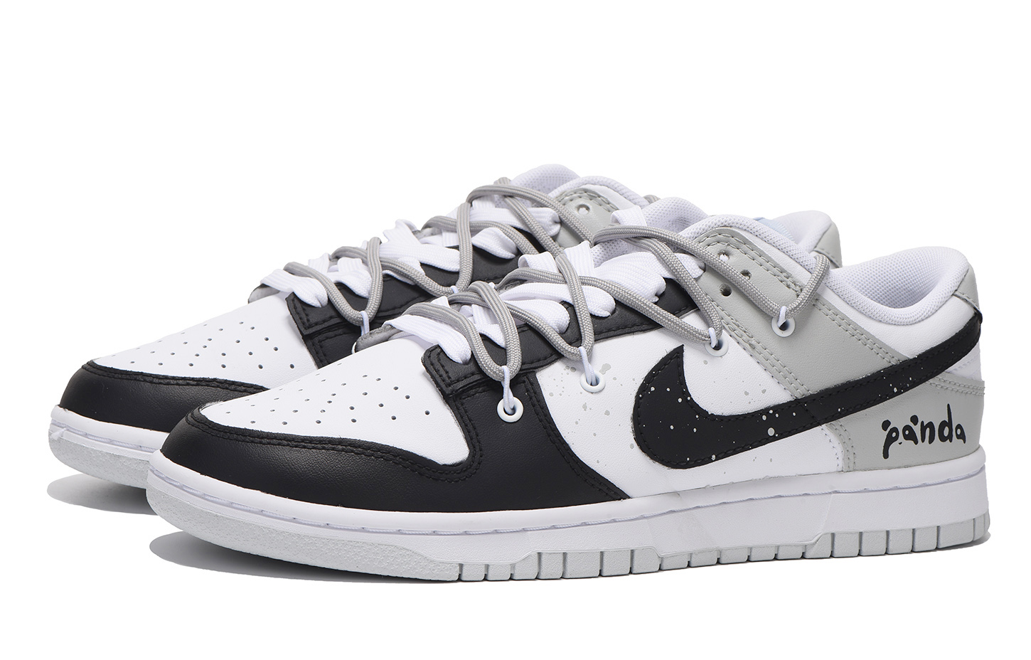 [Custom Shoes] Nike Dunk Low 'Black Grey Splatter Deconstructed' 圖 3