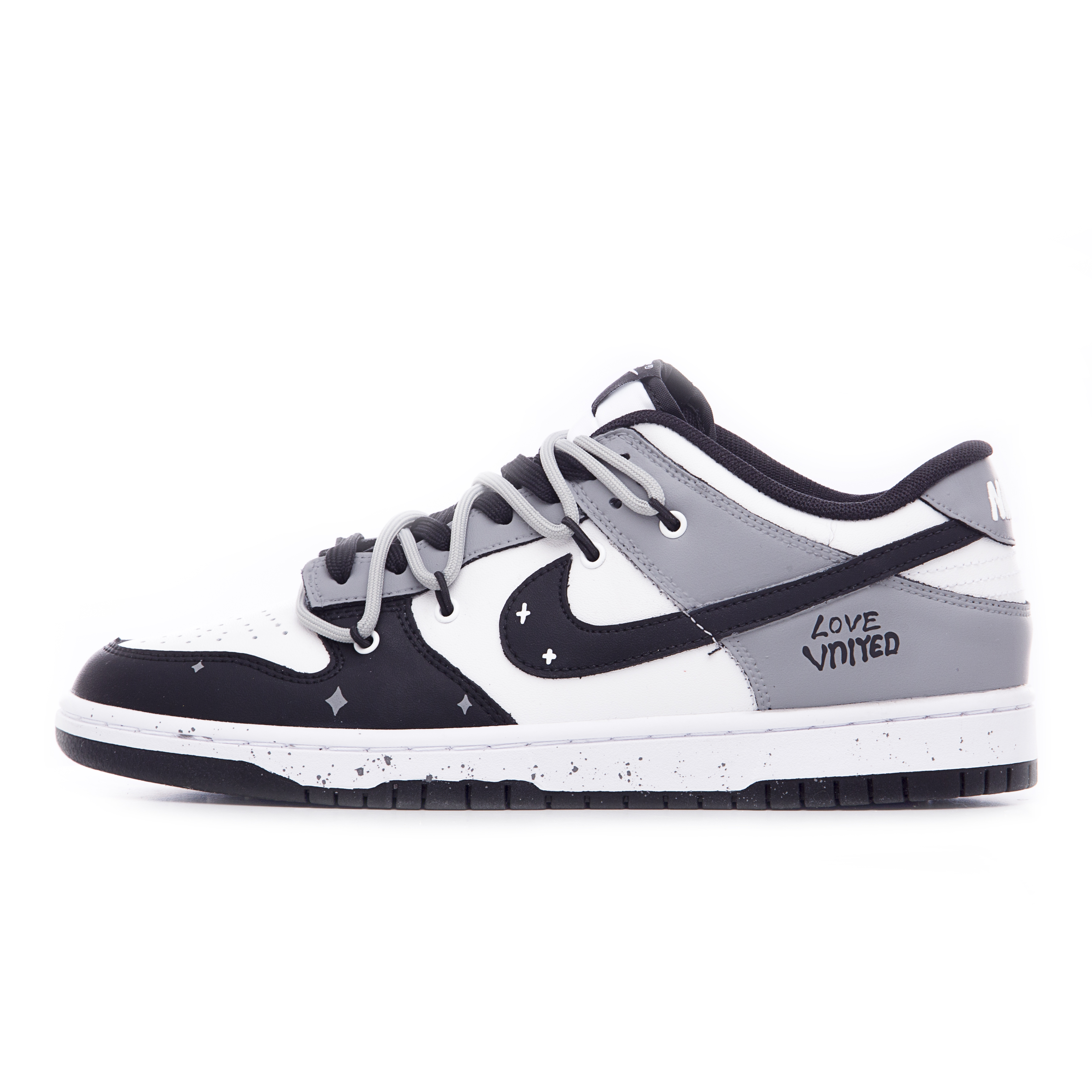 Buy [定制鞋] 耐克Dunk Low '黑灰星' CW1590-100(Team60-女款以星计爱)