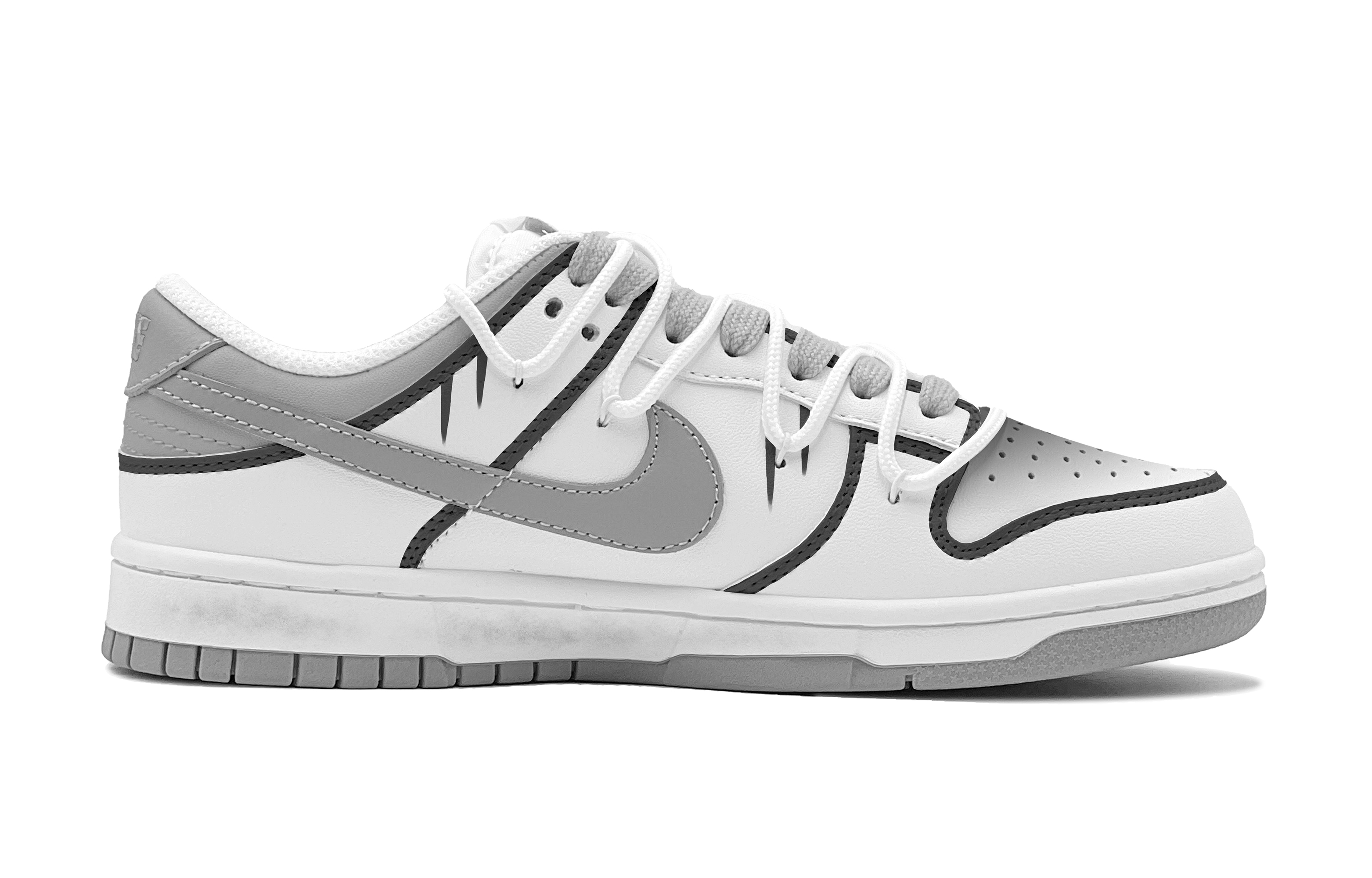 Order [Sepatu Kustom] Nike Dunk Low 'Black Humor - Hitam Abu-Hitam' DV0831-101(TeamS-黑色幽默男S-BOX)