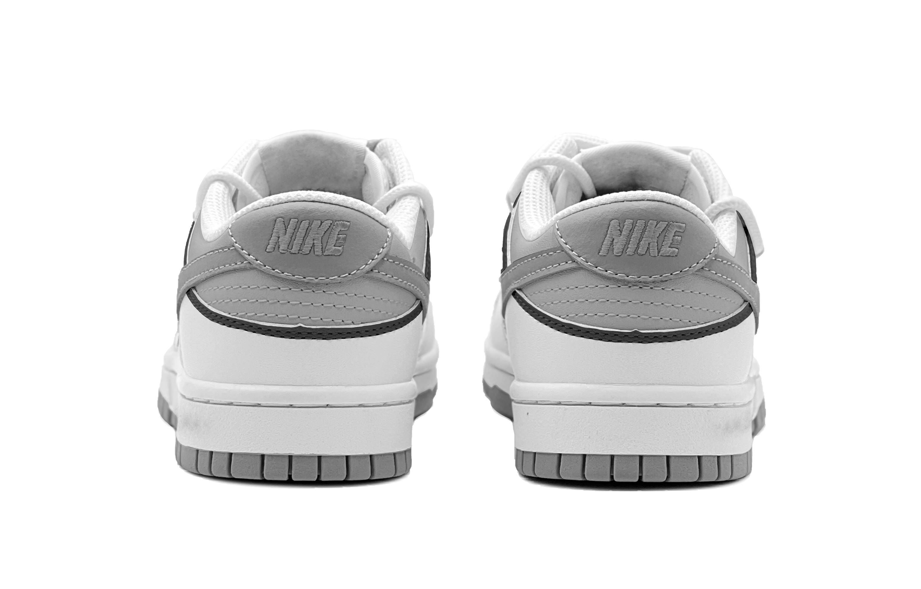 Shop [Sepatu Kustom] Nike Dunk Low 'Black Humor - Hitam Abu-Hitam' DV0831-101(TeamS-黑色幽默男S-BOX)