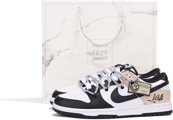 【訂製球鞋】 Nike Dunk Low 解構 vibe風 笑臉 高街 低筒 板鞋 GS 黑卡其 Buy 【訂製球鞋】 Nike Dunk Low 解構 vibe風 笑臉 高街 低筒 板鞋 GS 黑卡其