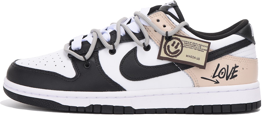 【訂製球鞋】 Nike Dunk Low 解構 vibe風 笑臉 高街 低筒 板鞋 GS 黑卡其 Order 【訂製球鞋】 Nike Dunk Low 解構 vibe風 笑臉 高街 低筒 板鞋 GS 黑卡其