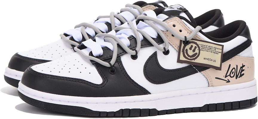 【訂製球鞋】 Nike Dunk Low 解構 vibe風 笑臉 高街 低筒 板鞋 GS 黑卡其 Shop 【訂製球鞋】 Nike Dunk Low 解構 vibe風 笑臉 高街 低筒 板鞋 GS 黑卡其