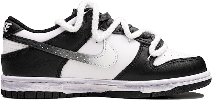 【客製球鞋】Nike Dunk Low 黑色月光 漸變星空 麻繩鞋帶 極簡 低筒 板鞋 GS 黑白 Order 【客製球鞋】Nike Dunk Low 黑色月光 漸變星空 麻繩鞋帶 極簡 低筒 板鞋 GS 黑白