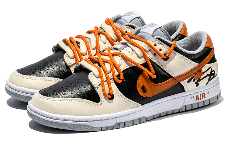 Lookbook 【定制球鞋】 Nike Dunk Low 野鶴製造 復古風主題 解構雙鞋帶 低幫 板鞋 男款 黑米橙 特殊禮盒版