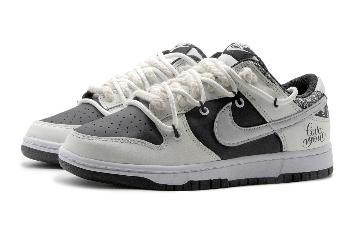 Lookbook [Sepatu Kustom] Nike Dunk Low 'Paisley Hitam' CW1590-100(Team57-女款契约)