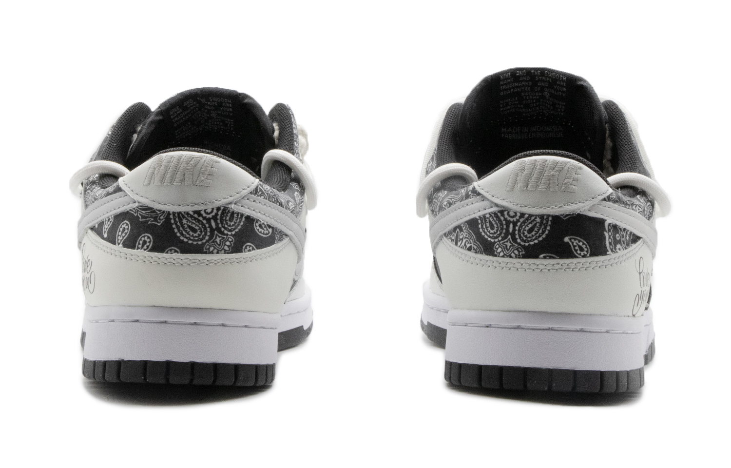 Shop [Sepatu Kustom] Nike Dunk Low 'Paisley Hitam' CW1590-100(Team57-女款契约)