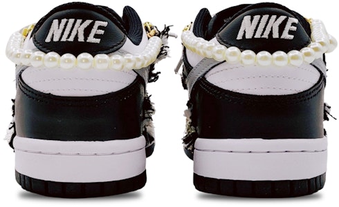 Zapatillas Nike Dunk Low 'Panda Negro - Cordones Seda Cadena Perla' CW1590-100(Team68-女款黑金小香风) Shop Zapatillas Nike Dunk Low 'Panda Negro - Cordones Seda Cadena Perla' CW1590-100(Team68-女款黑金小香风)