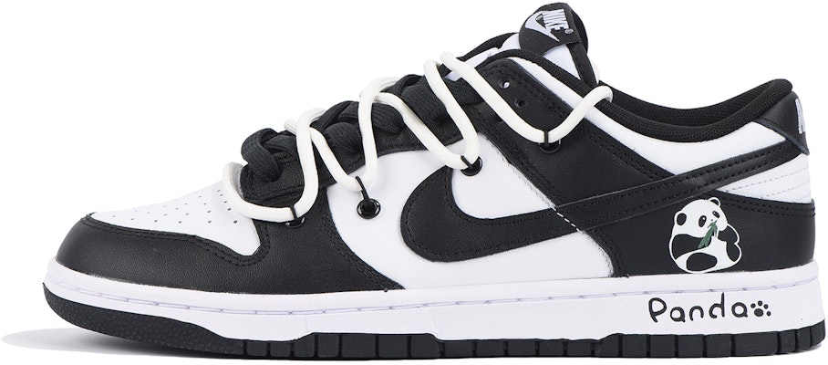 【定製球鞋】Nike Dunk Low "Black"黑白熊貓Vibe風 流行 高街 解構 低筒 板鞋 GS 黑白 Buy 【定製球鞋】Nike Dunk Low "Black"黑白熊貓Vibe風 流行 高街 解構 低筒 板鞋 GS 黑白