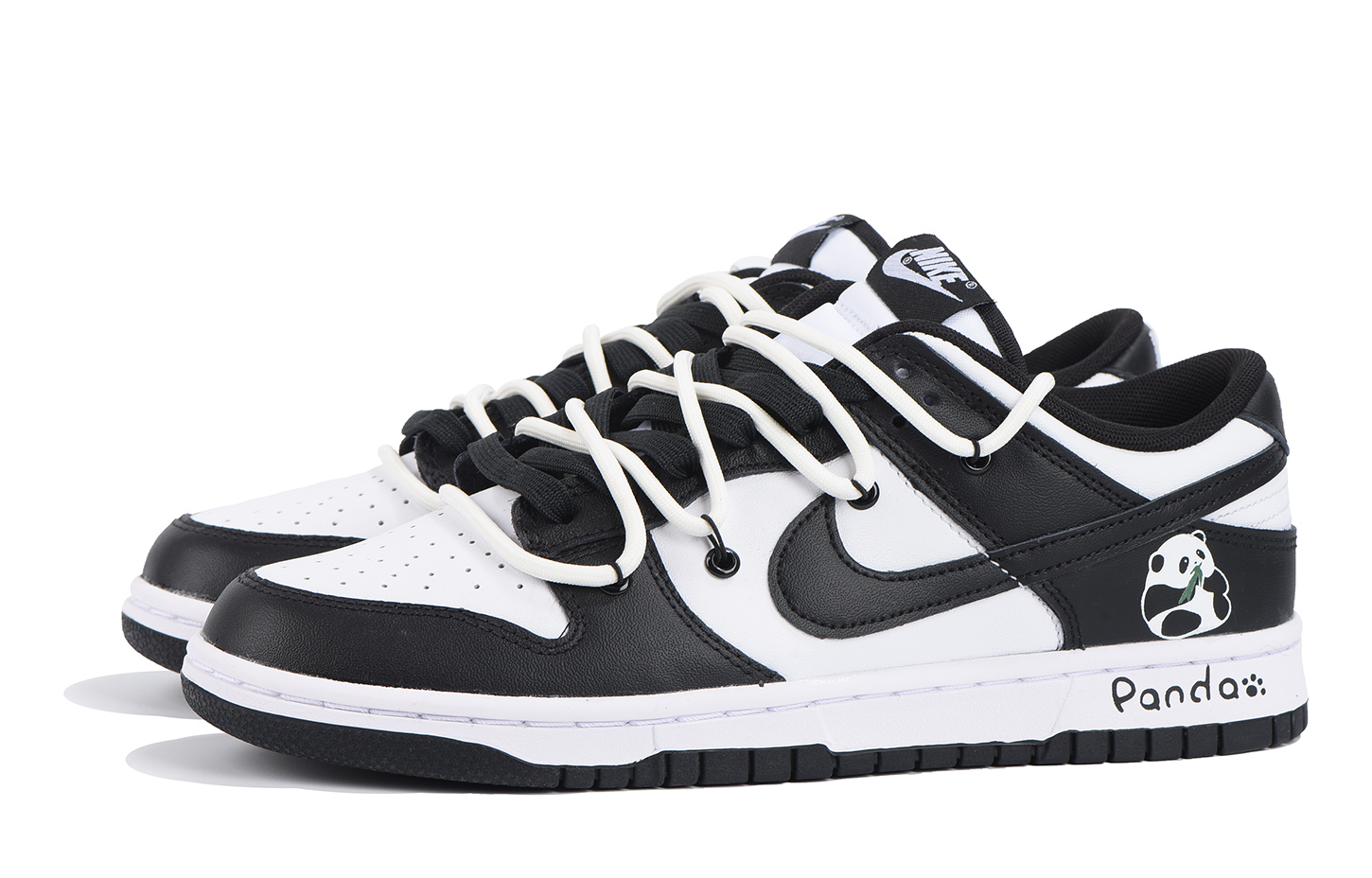 Lookbook [Zapatillas Personalizadas] Nike Dunk Low 'Panda Negro' CW1590-100（Team32-女款黑白熊猫)