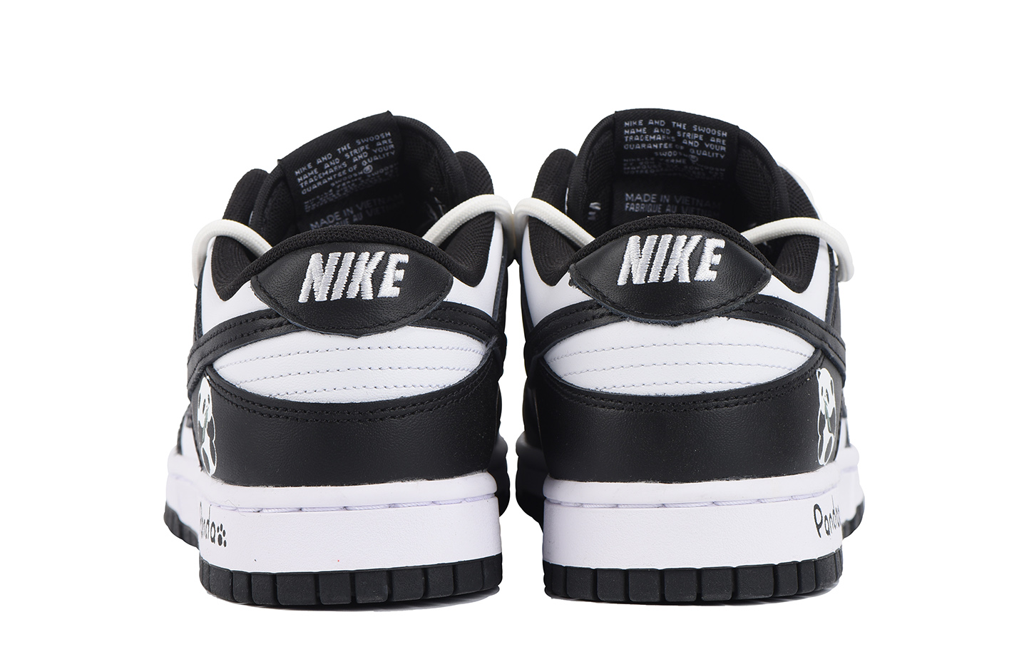 Shop [Zapatillas Personalizadas] Nike Dunk Low 'Panda Negro' CW1590-100（Team32-女款黑白熊猫)