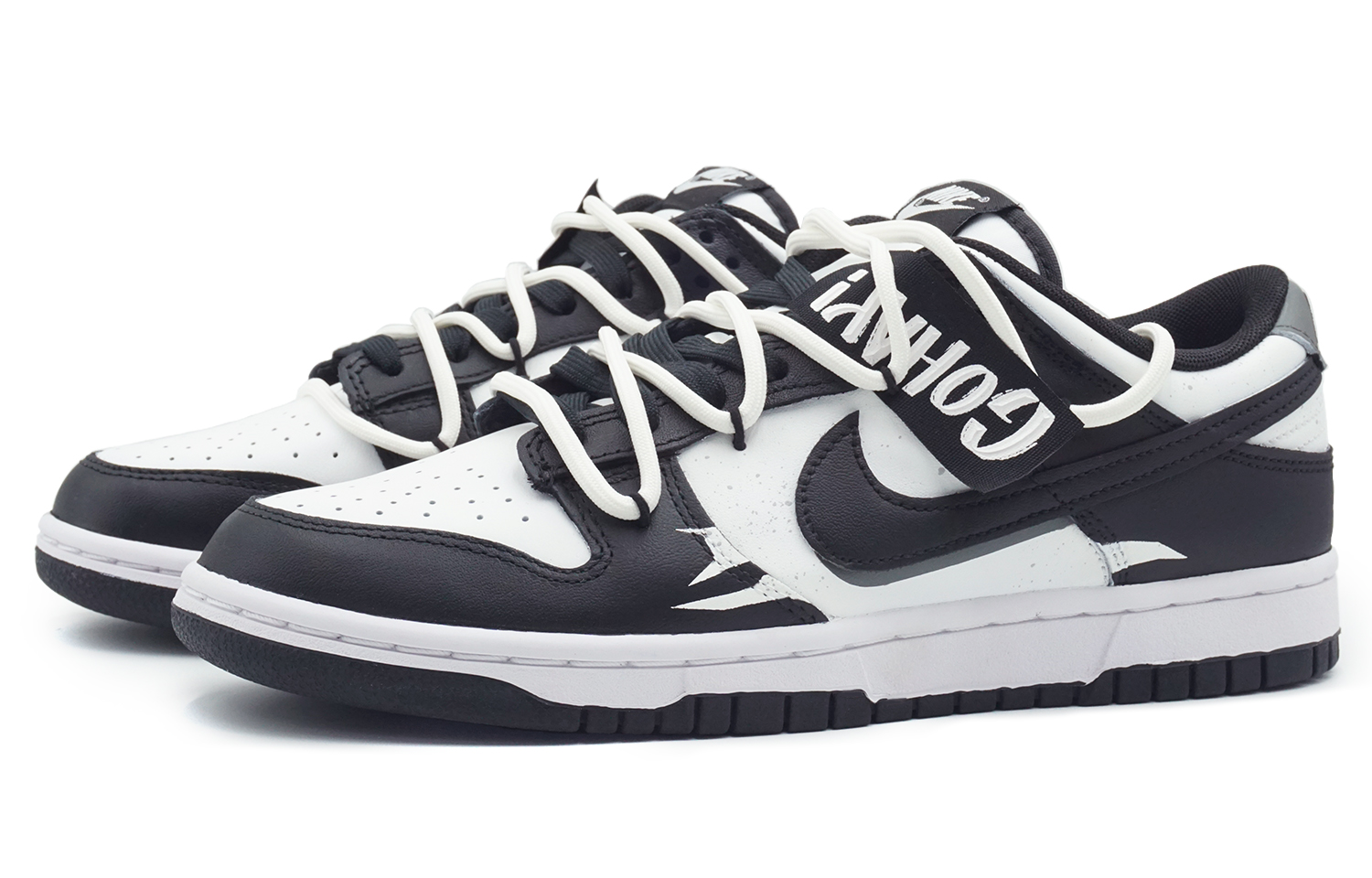 Purchase 나이키 덩크 로우 '블랙팬서 판다' (커스텀) CW1590-100(Team108-女款裂缝)