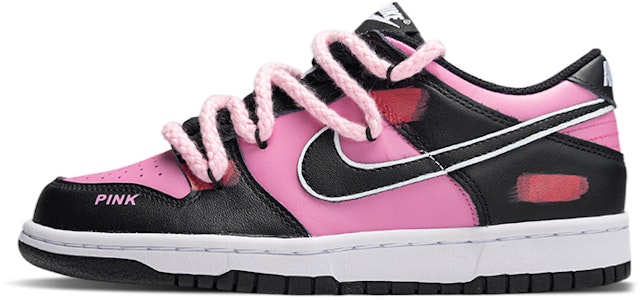 나이키 덩크 로우 '블랙핑크' (커스텀) CW1590-100(Team拾陆-樱红黑粉大童) Buy 나이키 덩크 로우 '블랙핑크' (커스텀) CW1590-100(Team拾陆-樱红黑粉大童)