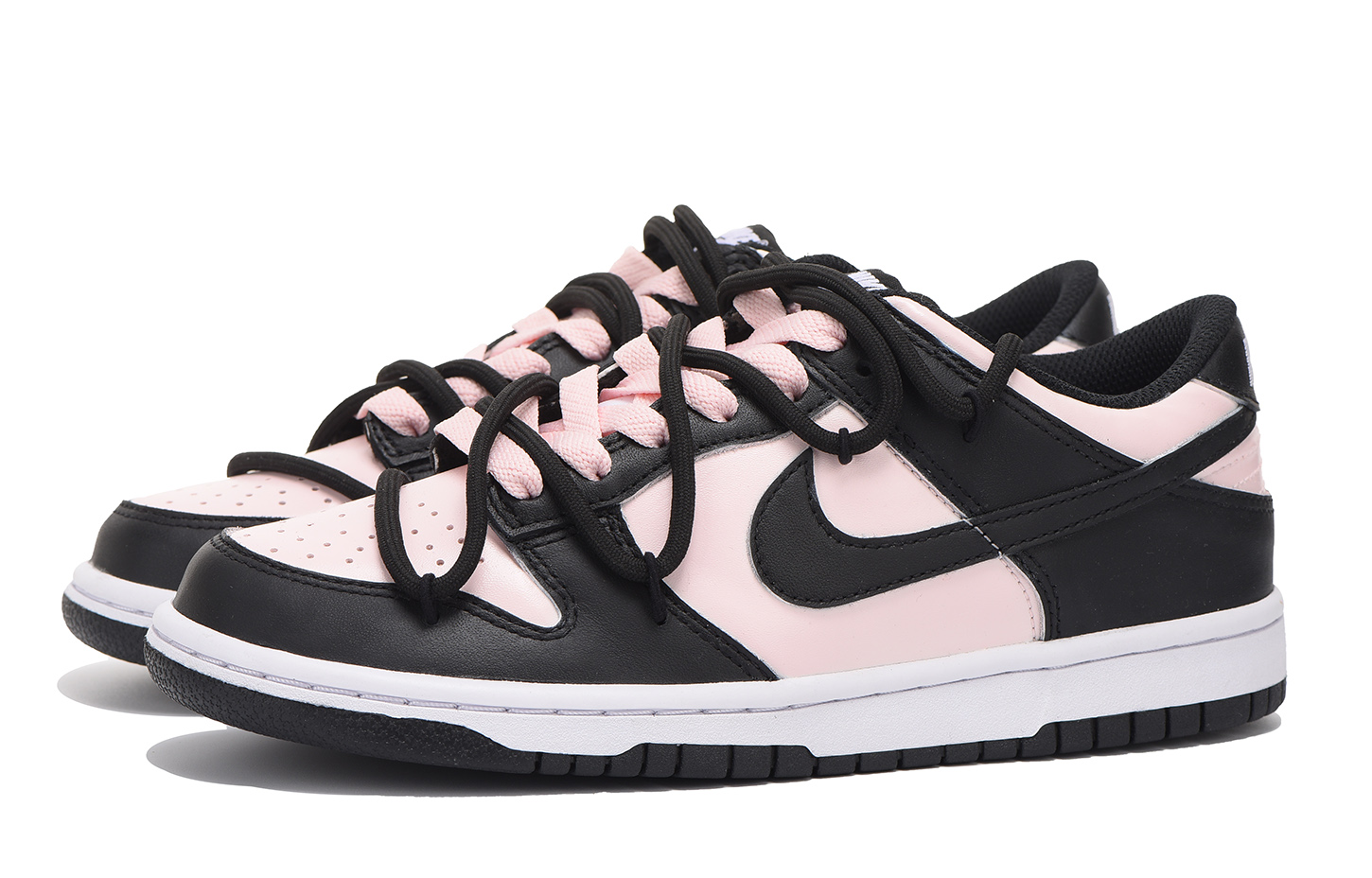 Lookbook [Kasut Custom] Nike Dunk Low 'Hitam Merah Jambu' CW1590-100(Team32-女款粉墨)