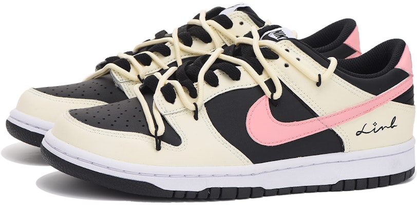 【訂製球鞋】Nike Dunk Low 字母 高街 防滑耐磨 低筒 滑板鞋 GS 黑粉 Lookbook 【訂製球鞋】Nike Dunk Low 字母 高街 防滑耐磨 低筒 滑板鞋 GS 黑粉