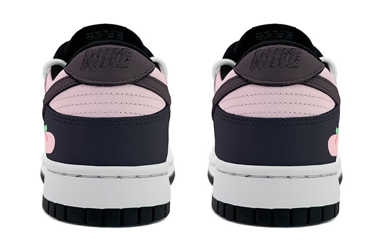 Shop [Sepatu Kustom] Nike Dunk Low 'Hitam Merah Muda' CW1590-100(TeamK-葡萄白桃)