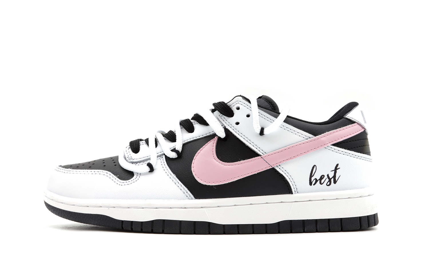 Order [Kasot Custom] Nike Dunk Low 'Hitam Pink Deconstructed' FD1232-001(Team140-Black-Pink)