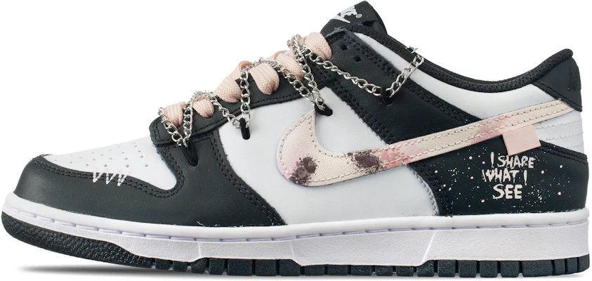 【定製球鞋】 Nike Dunk 酷帥玫瑰 解構風 潮流復古 小眾個性 低筒 板鞋 GS 黑粉 Lookbook 【定製球鞋】 Nike Dunk 酷帥玫瑰 解構風 潮流復古 小眾個性 低筒 板鞋 GS 黑粉