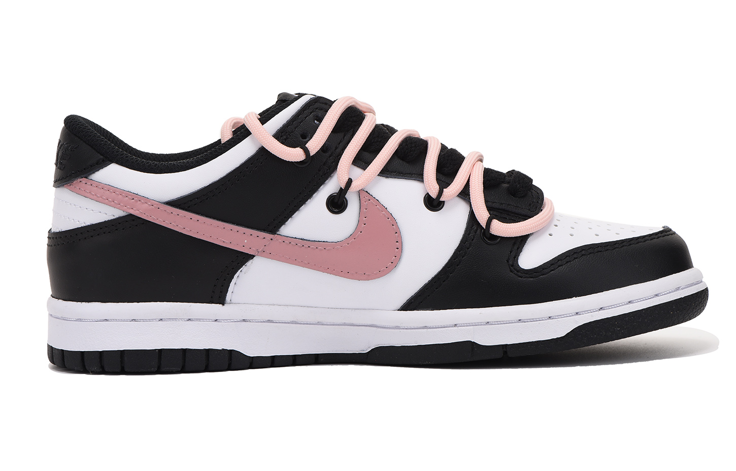 Lookbook [Zapatos Personalizados] Nike Dunk Low 'Negro Rosa Desestructurado Regalo' CW1590-100(Team拾伍-女款黑粉)