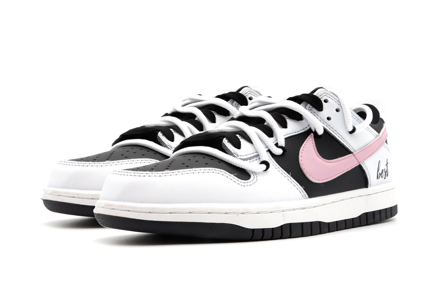 Shop [Kasot Custom] Nike Dunk Low 'Hitam Pink Deconstructed' FD1232-001(Team140-Black-Pink)