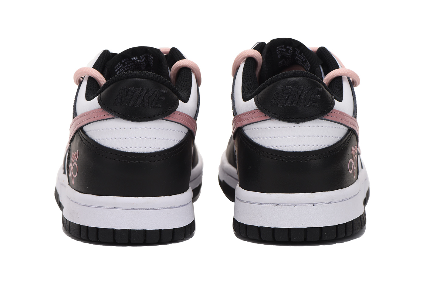 Shop [Zapatos Personalizados] Nike Dunk Low 'Negro Rosa Desestructurado Regalo' CW1590-100(Team拾伍-女款黑粉)