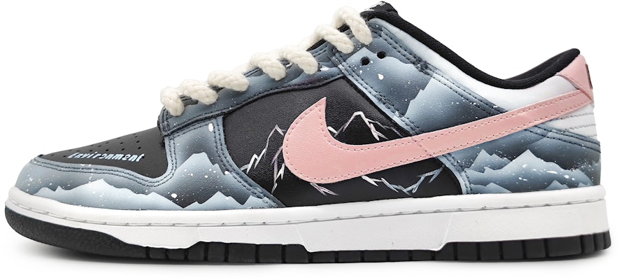 【客製化球鞋】 Nike Dunk 低筒 南極冰河 環保意識 栩栩如生的雪山 雪花飄落 環保主題鞋 低筒 板鞋 GS 黑粉色 Buy 【客製化球鞋】 Nike Dunk 低筒 南極冰河 環保意識 栩栩如生的雪山 雪花飄落 環保主題鞋 低筒 板鞋 GS 黑粉色