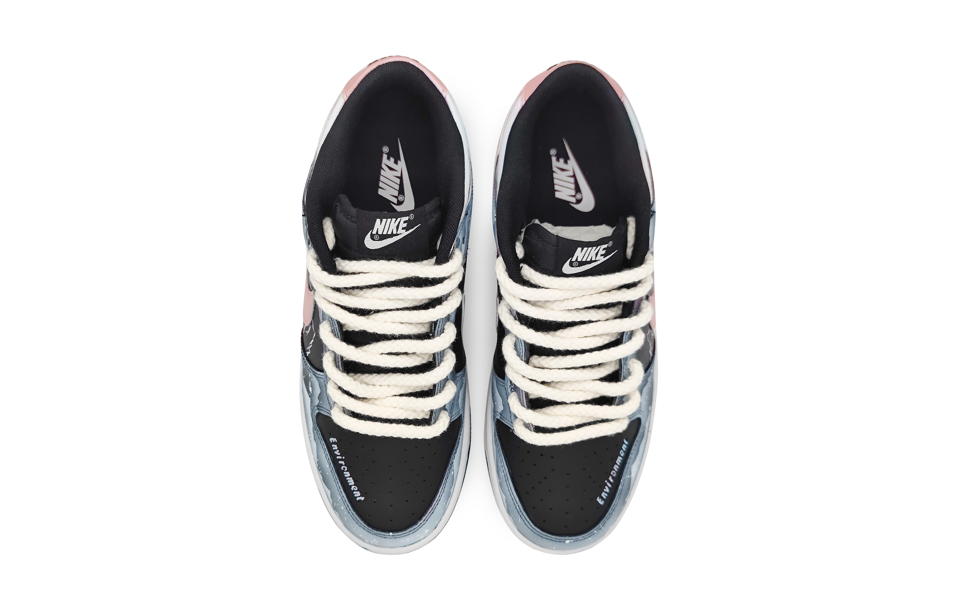 Shop [Kasut Tersuai] Nike Dunk Low 'Hitam Merah Jambu Glasier' FD1232-001(Team16-女款南极冰川粉)