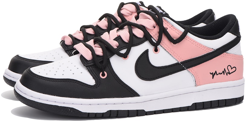 【訂製球鞋】Nike Dunk Low 解構 愛心 高街 防滑耐磨 低筒 板鞋 GS 黑粉 Lookbook 【訂製球鞋】Nike Dunk Low 解構 愛心 高街 防滑耐磨 低筒 板鞋 GS 黑粉