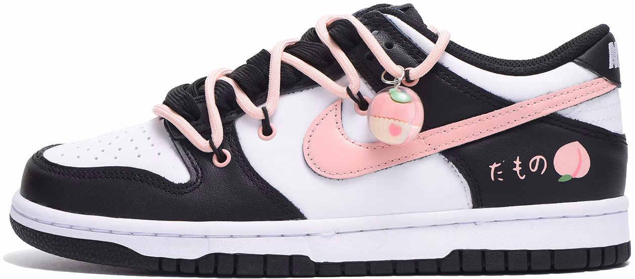 custom-shoes-nike-dunk-low-black-pink-peach-deconstructed