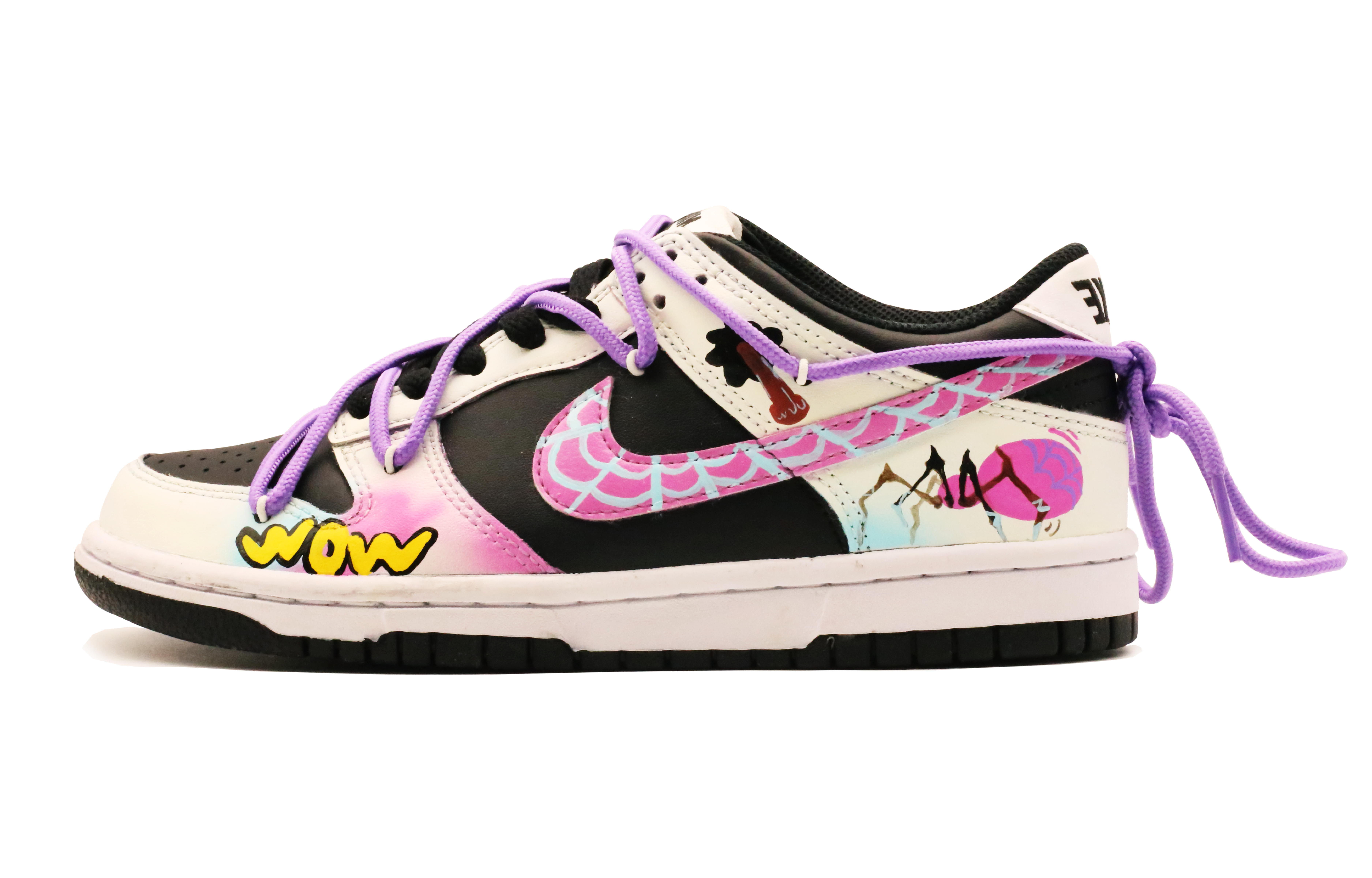 [Custom Shoes] Nike Dunk Low 'Black Pink Purple Universe'