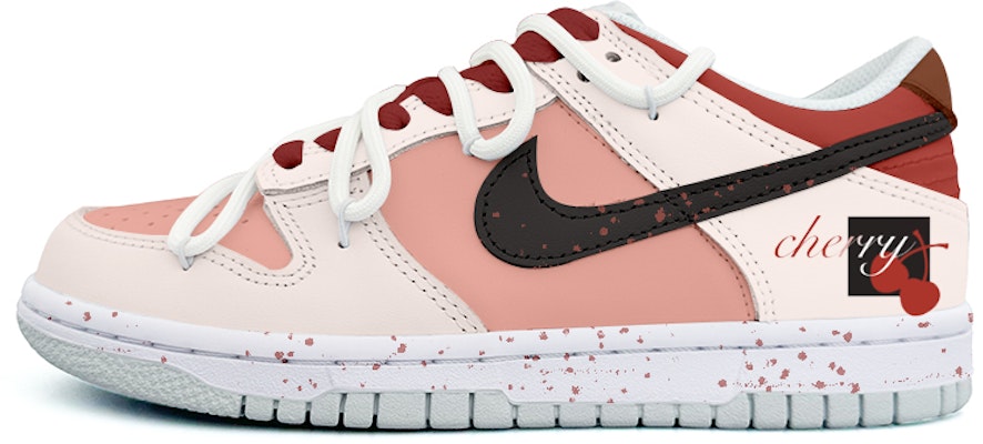 【定制球鞋】Nike Dunk Low 酒釀櫻桃 黑粉 黑紅 濺墨 少女 解構鞋帶 防滑減震 低筒 板鞋 GS 桃色 Buy 【定制球鞋】Nike Dunk Low 酒釀櫻桃 黑粉 黑紅 濺墨 少女 解構鞋帶 防滑減震 低筒 板鞋 GS 桃色