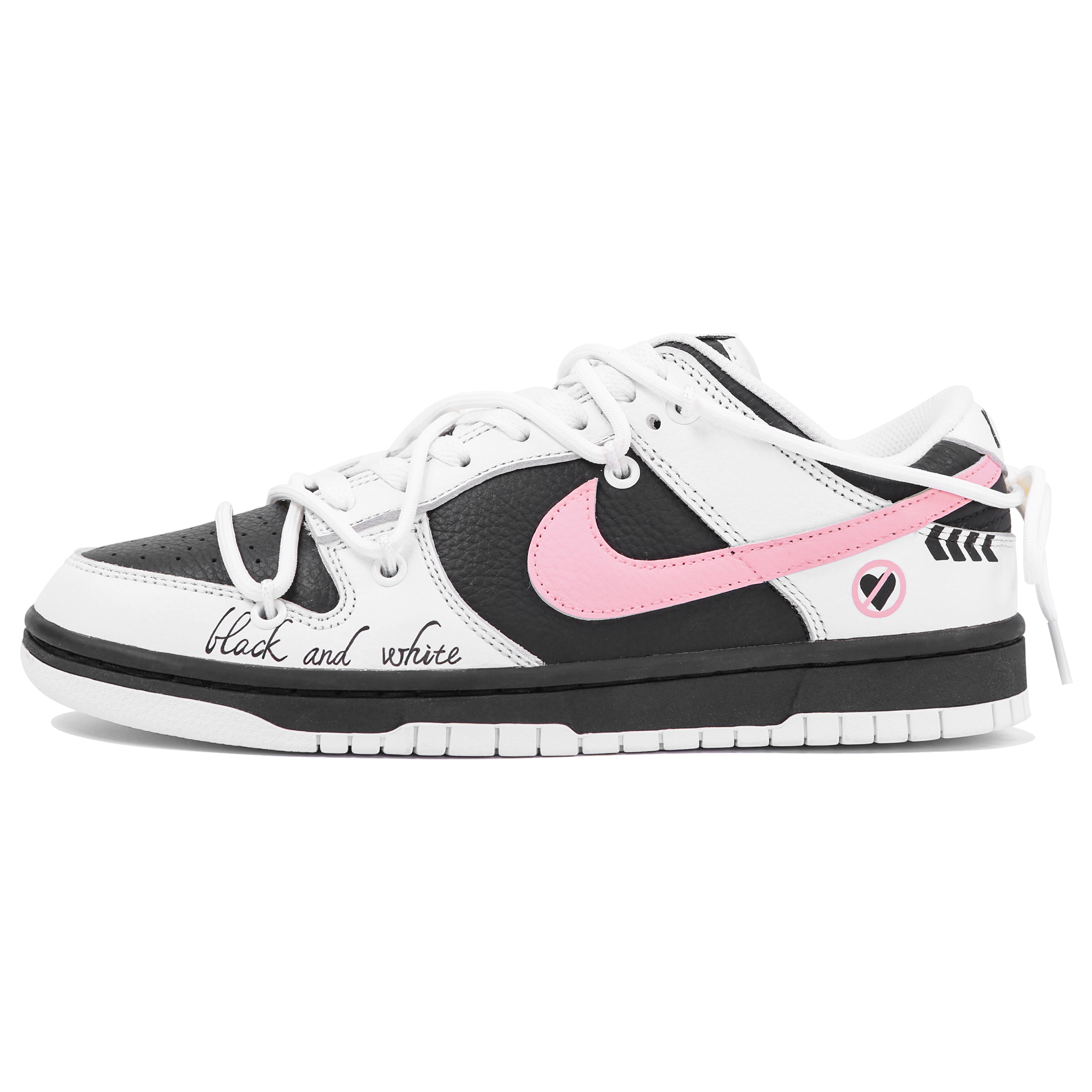 Buy [カスタムシューズ] ナイキ ダンク ロー 'ブラック ピンク ホワイト パンダの雰囲気' FD9064-011(Team4-男女同款恋爱告急QD)