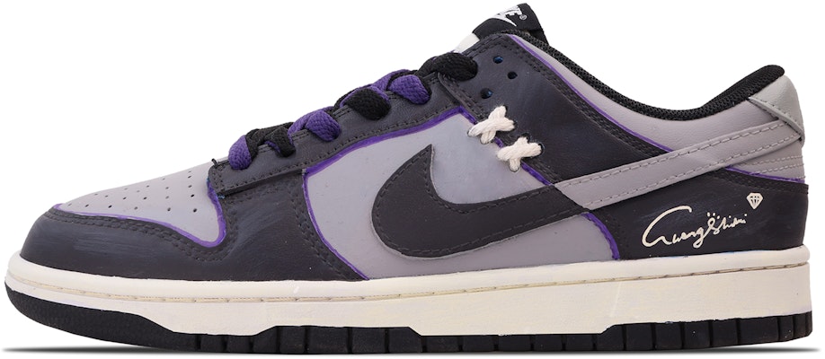 【定製球鞋】Nike Dunk Low 潮流高街 校園風 小眾高級 簡約 搭配 百搭 低筒 板鞋 GS 黑紫 Buy 【定製球鞋】Nike Dunk Low 潮流高街 校園風 小眾高級 簡約 搭配 百搭 低筒 板鞋 GS 黑紫