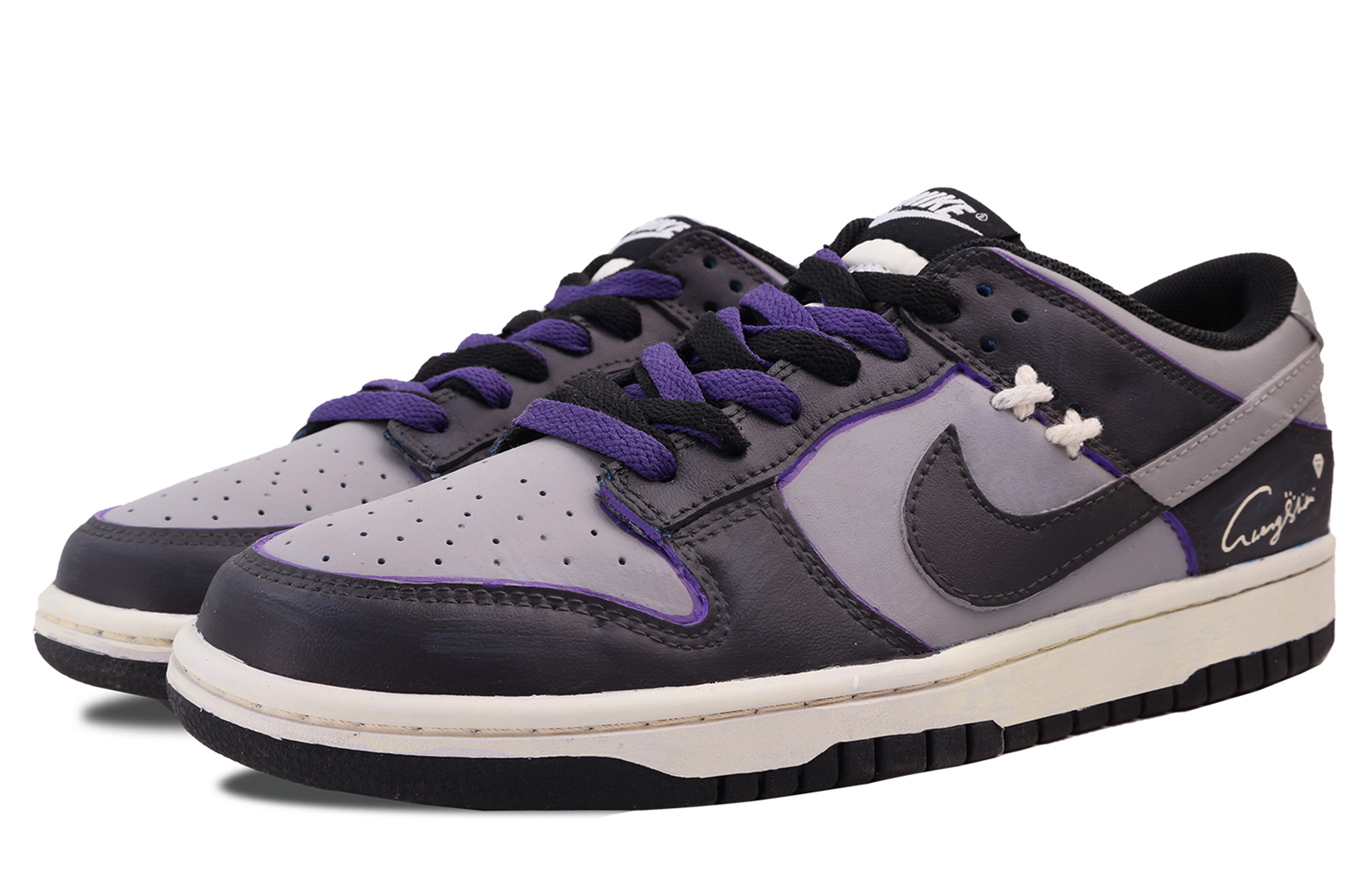 Lookbook [カスタムシューズ] ナイキ ダンク ロー 'ブラックパープル' CW1590-100(Team53-女款南法假日)