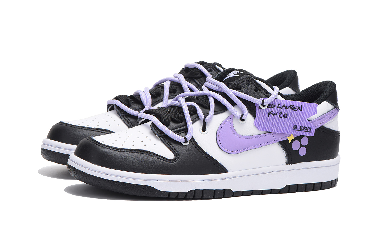 Lookbook [Nike Kustom] Nike Dunk Low 'Hitam Ungu Dekonstruksi' CW1590-100(Team59-女款黑紫)