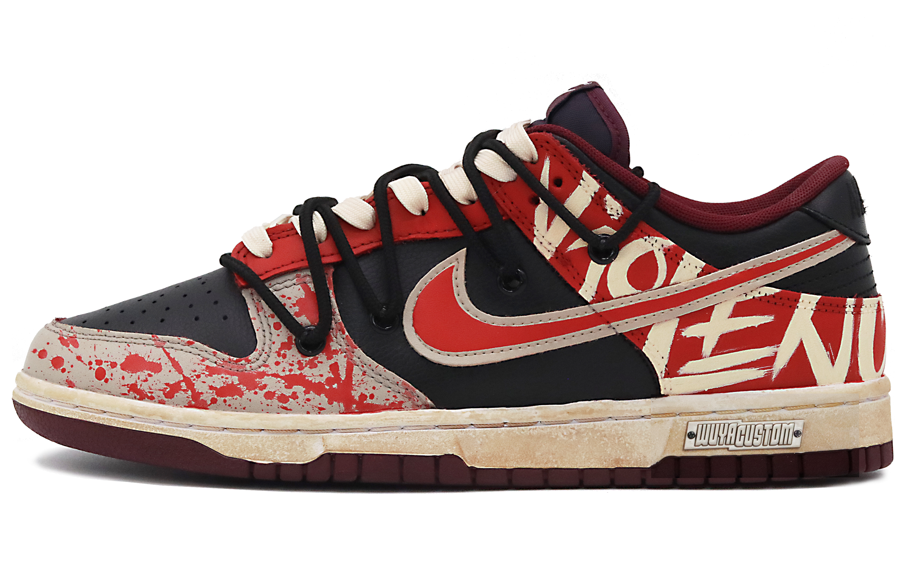 Buy [Kasut Rekaan] Nike Dunk Low 'Grafiti Hitam Merah' DJ6188-600(Team52-暴力美学男款)