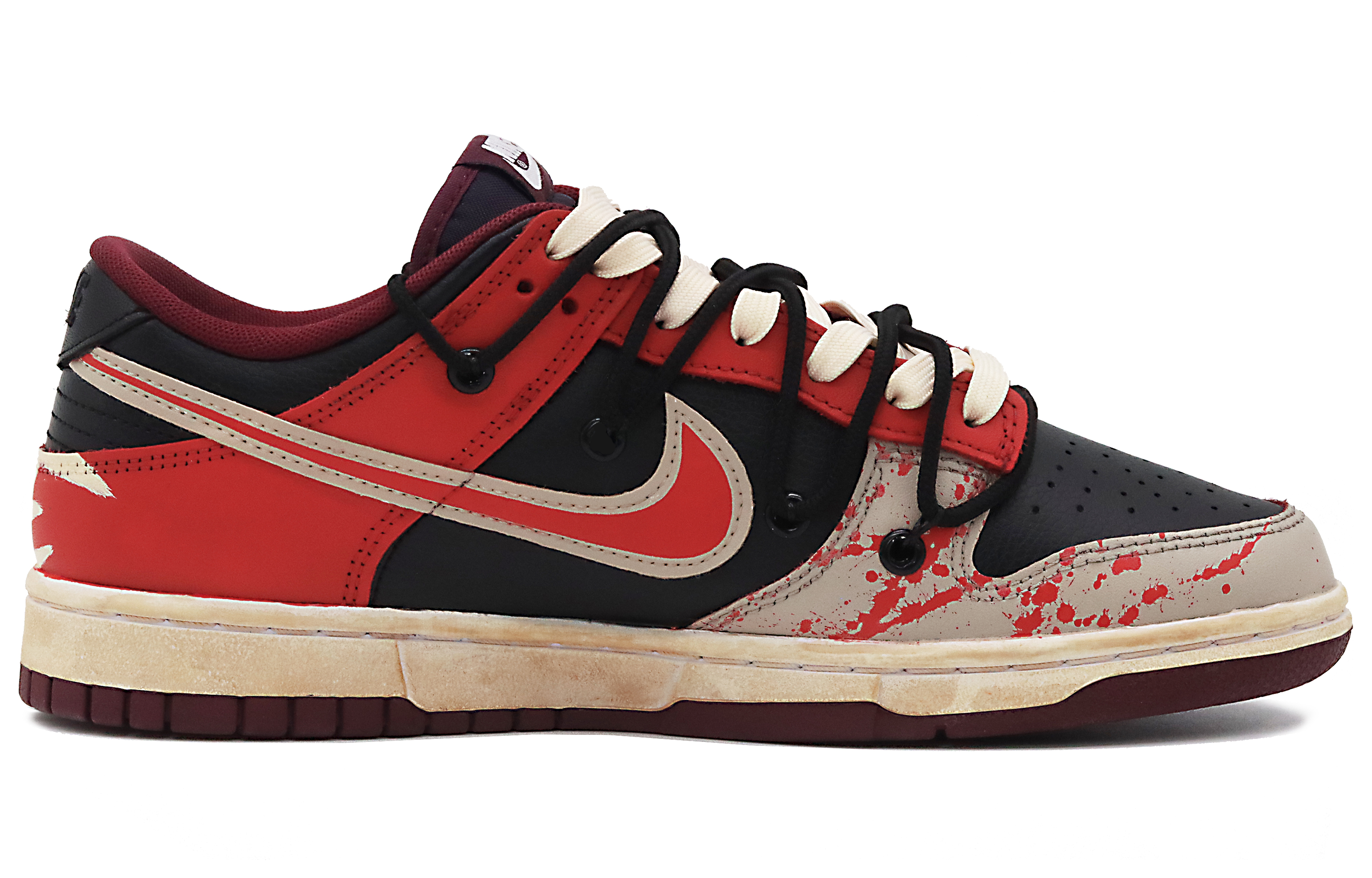 Order [Kasut Rekaan] Nike Dunk Low 'Grafiti Hitam Merah' DJ6188-600(Team52-暴力美学男款)
