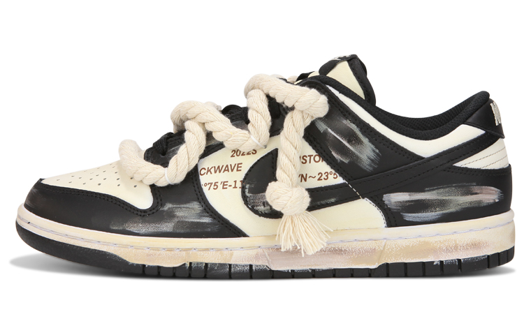 Buy [Zapatos Personalizados] Nike Dunk Low 'Cordones Negros Vintage' DD1391-100(Team24-男款熊猫做旧)