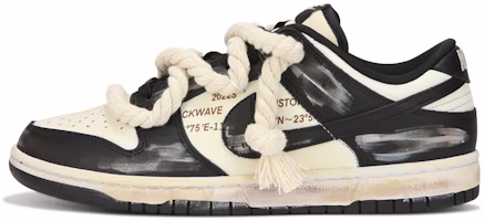 【訂製球鞋】 Nike Dunk Low 麻繩綁帶 氧化做舊 高街 休閒 低幫 板鞋 男款 黑色 Buy 【訂製球鞋】 Nike Dunk Low 麻繩綁帶 氧化做舊 高街 休閒 低幫 板鞋 男款 黑色