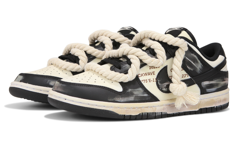 Lookbook [Zapatos Personalizados] Nike Dunk Low 'Cordones Negros Vintage' DD1391-100(Team24-男款熊猫做旧)