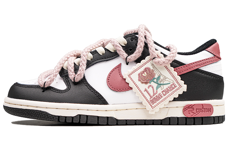 Buy 【定制鞋款】耐克Dunk Low '黑色玫瑰补丁' CW1590-100(Team27-GS款玫瑰心事)