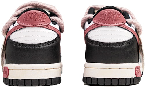 【定制球鞋】Nike Dunk Low Black 玫瑰心事 布貼 麻繩鞋帶 少女 甜酷風 低幫 板鞋 GS 黑粉 Shop 【定制球鞋】Nike Dunk Low Black 玫瑰心事 布貼 麻繩鞋帶 少女 甜酷風 低幫 板鞋 GS 黑粉