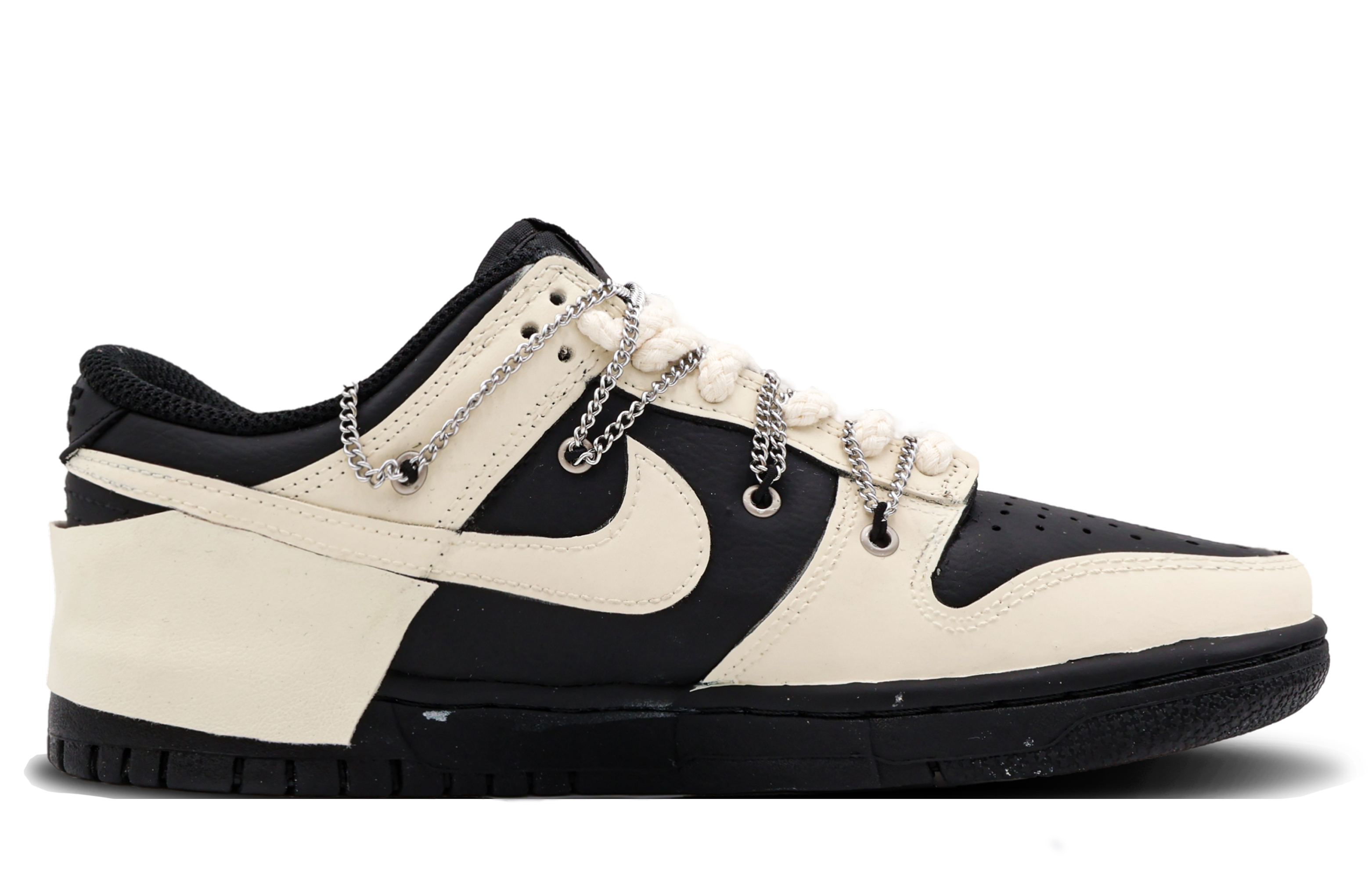 [Custom Shoes] Nike Dunk Low 'Black Silence Preppy Punk' - Novelship